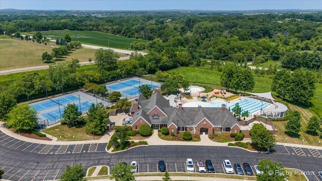 2814 Hapner Way, Batavia, IL 60510 - aerial view of a pool area and a forest