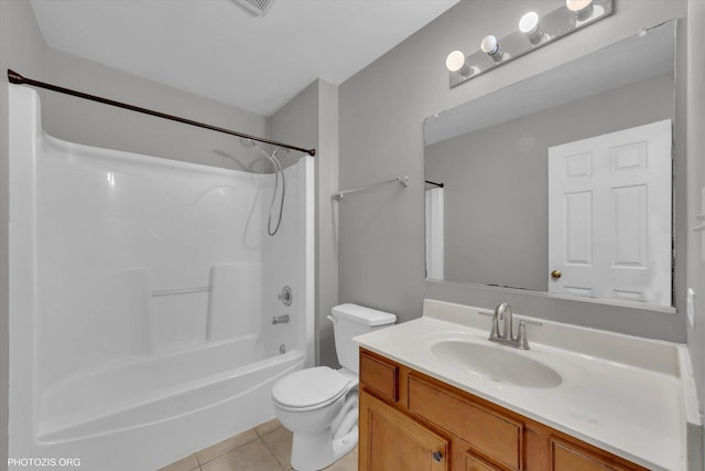 1697 Deer Pointe Dr, South Elgin, IL 60177 - bathroom with tile patterned floors, vanity, and bathtub / shower combination