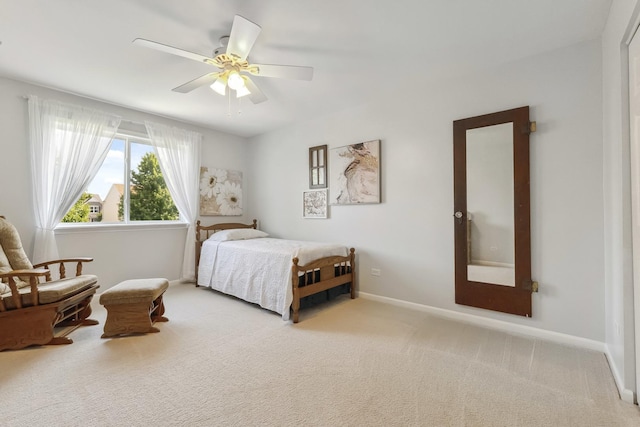 189 E Lark Ave, Cortland, IL 60112 - carpeted bedroom with baseboards and a ceiling fan