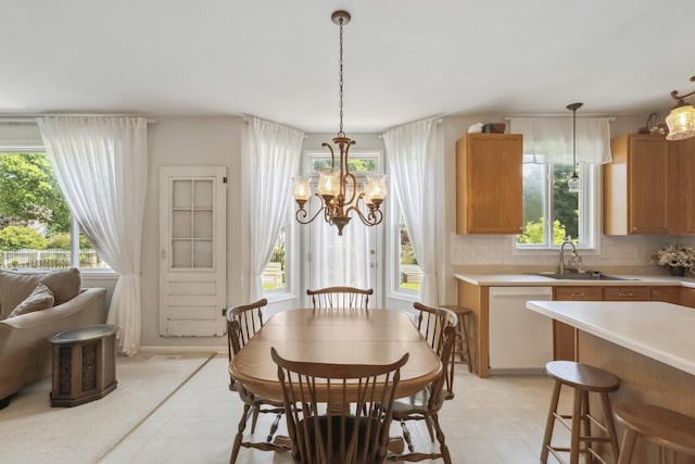189 E Lark Ave, Cortland, IL 60112 - dining area with a chandelier and light flooring