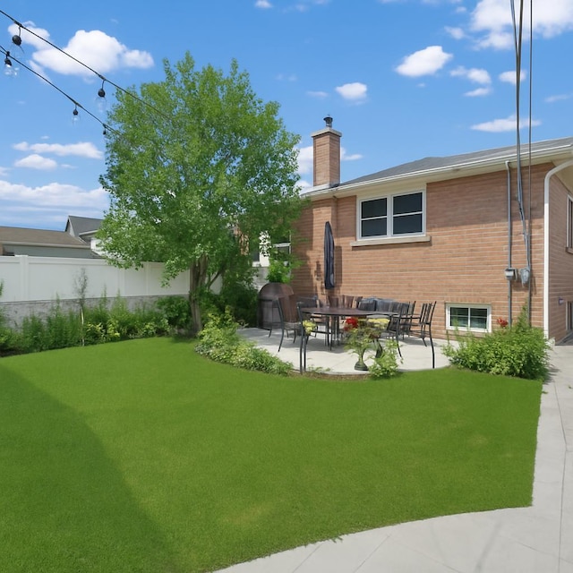 3617 W 63rd Pl, Chicago, IL 60629 - rear view of house featuring a chimney, a patio area, and brick siding