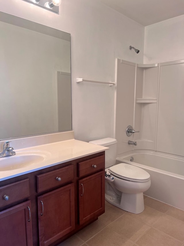56 Veneto Ct, Streamwood, IL 60107 - bathroom featuring vanity, tile patterned floors, and shower / bath combination