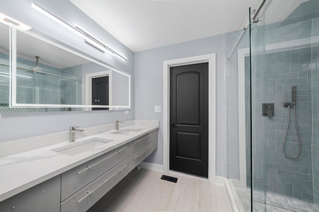 3628 S 54th Ct, Cicero, IL 60804 - full bathroom featuring a stall shower and double vanity