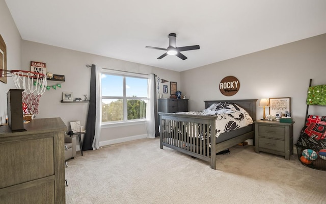 13052 Dunmoor Dr, Lemont, IL 60439 - bedroom featuring light colored carpet and ceiling fan