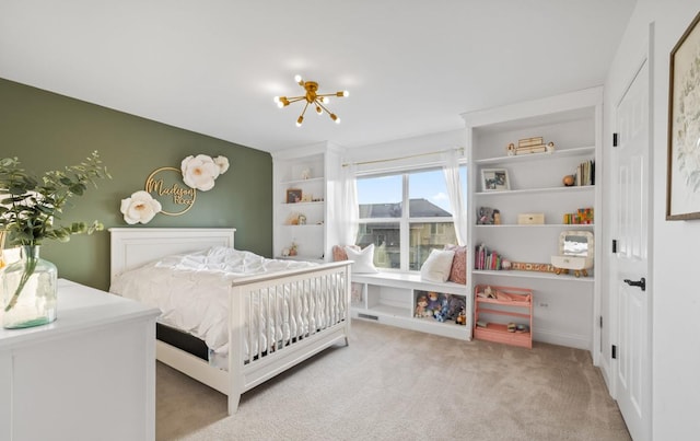 13052 Dunmoor Dr, Lemont, IL 60439 - bedroom with carpet floors and a chandelier