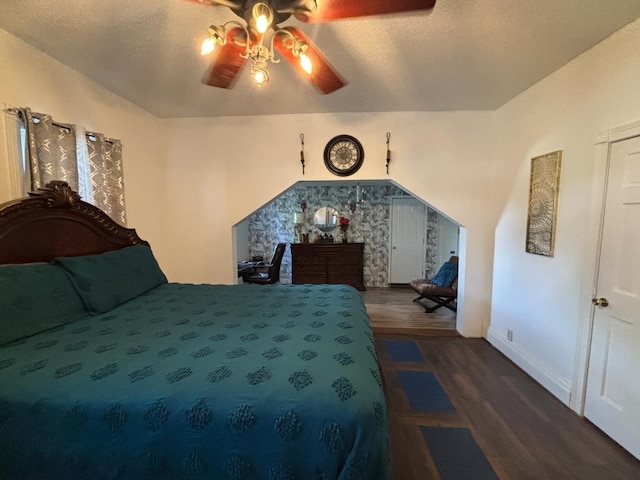 1844 Spruce St, Murphysboro, IL 62966 - bedroom with wood finished floors, ceiling fan, and a textured ceiling