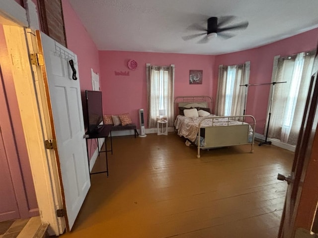 1844 Spruce St, Murphysboro, IL 62966 - bedroom with light wood-style flooring and ceiling fan