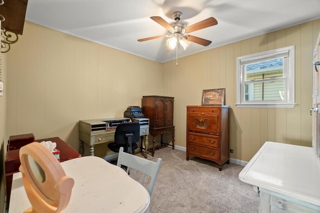 7306 W 115th St, Worth, IL 60482 - carpeted office with ceiling fan and ornamental molding