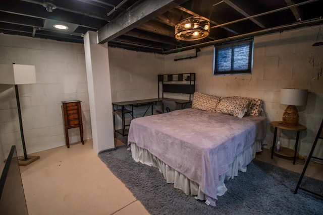 524 E 13th St, Lockport, IL 60441 - bedroom with finished concrete flooring and billiards