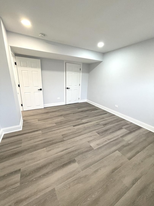 2100 Lloyd Ave, Lombard, IL 60148 - finished basement with wood finished floors and recessed lighting
