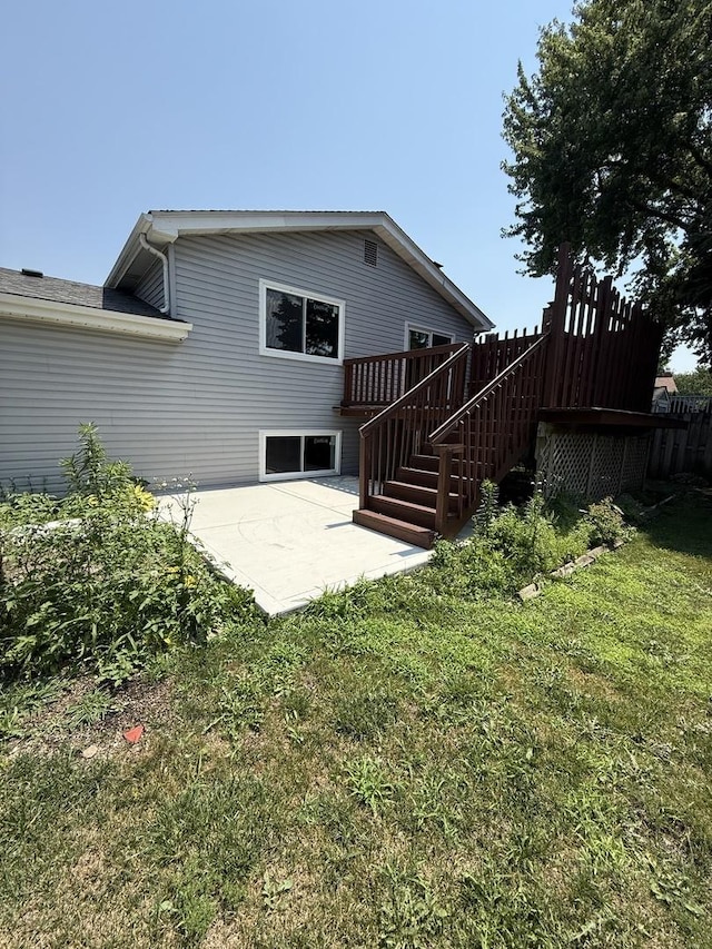 2100 Lloyd Ave, Lombard, IL 60148 - rear view of property featuring a patio area, stairs, and a yard