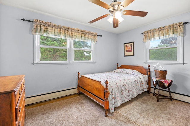3717 W High St, Mchenry, IL 60050 - bedroom with a baseboard heating unit and ceiling fan