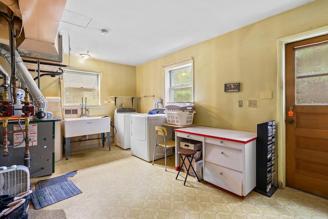 3717 W High St, Mchenry, IL 60050 - laundry area with washing machine and clothes dryer, healthy amount of natural light, and tile patterned floors