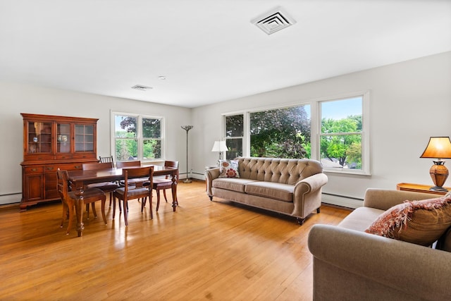 3717 W High St, Mchenry, IL 60050 - living area featuring a baseboard radiator and light wood finished floors