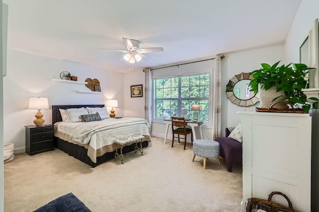 12740 Hawks Bill Ln, Plainfield, IL 60585 - bedroom featuring light carpet and a ceiling fan