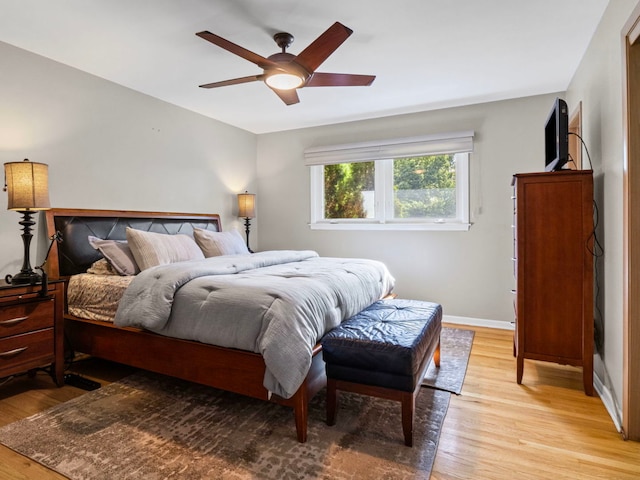 922 S School St, Mount Prospect, IL 60056 - bedroom with light wood-style floors and ceiling fan