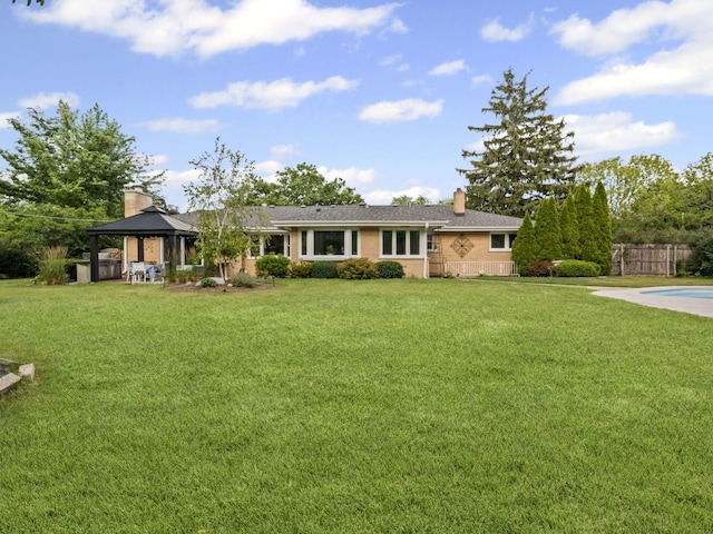922 S School St, Mount Prospect, IL 60056 - ranch-style house with a gazebo and a chimney