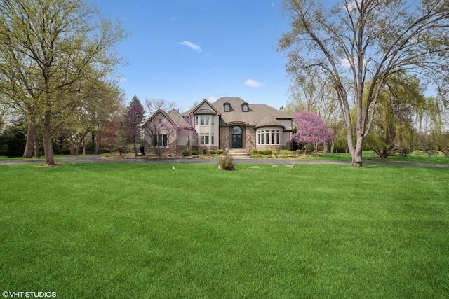 32W634 Oak Lawn Farm Rd, Wayne, IL 60184 - french provincial home featuring a front yard and stone siding