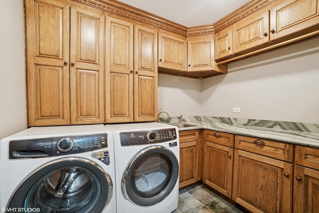 32W634 Oak Lawn Farm Rd, Wayne, IL 60184 - laundry area featuring washing machine and dryer and cabinet space