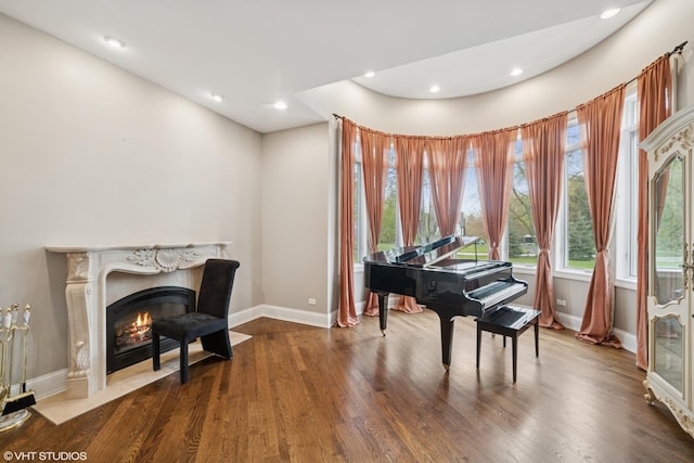 32W634 Oak Lawn Farm Rd, Wayne, IL 60184 - living area with wood finished floors, a fireplace, and recessed lighting
