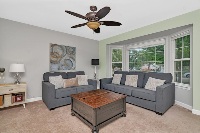 26226 W Tallgrass Trl, Channahon, IL 60410 - living area with light carpet and ceiling fan
