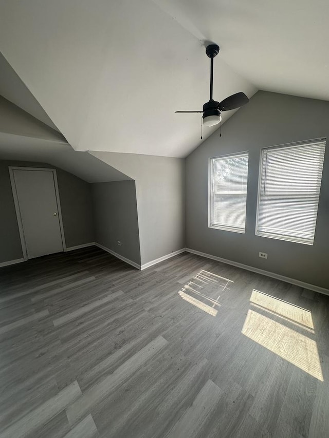 6959 S Racine Ave, Chicago, IL 60636 - bonus room with vaulted ceiling, ceiling fan, and dark wood finished floors