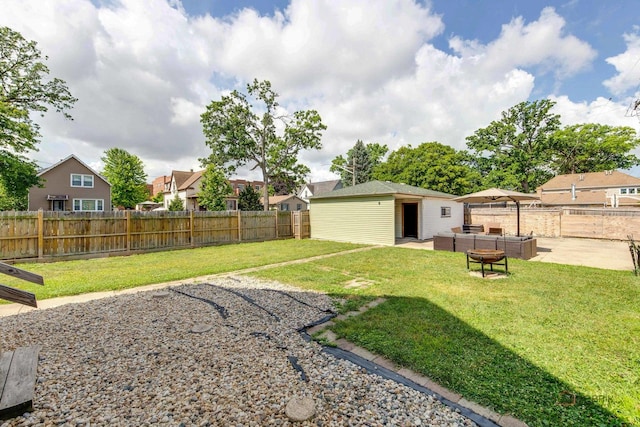 2800 Auxplaines Ave, River Grove, IL 60171 - fenced backyard with an outdoor hangout area, a patio, and a residential view