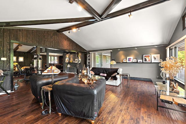 1108 Plaza Dr, New Lenox, IL 60451 - living room featuring wood-type flooring, plenty of natural light, and rail lighting