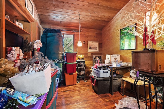 1108 Plaza Dr, New Lenox, IL 60451 - office area with wooden ceiling, wood finished floors, and wood walls