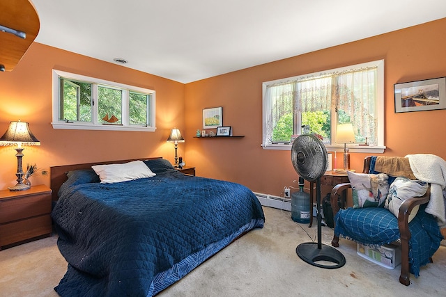 1108 Plaza Dr, New Lenox, IL 60451 - bedroom featuring carpet flooring, multiple windows, and a baseboard radiator