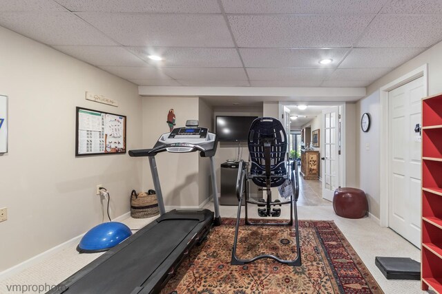 285 N Bay Ct, Lake Barrington, IL 60010 - exercise room featuring a drop ceiling