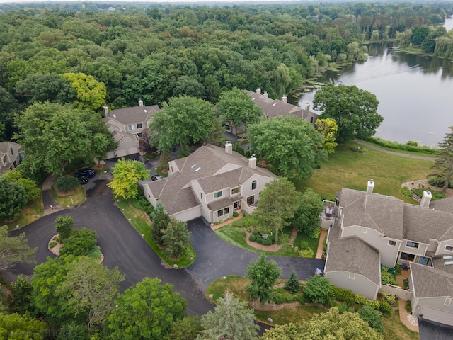 285 N Bay Ct, Lake Barrington, IL 60010 - aerial perspective of suburban area featuring a large body of water and a heavily wooded area