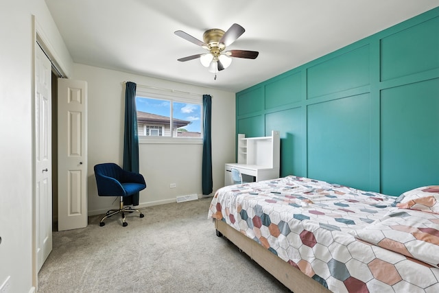 5721 W 88th Pl, Oak Lawn, IL 60453 - bedroom with light carpet and a ceiling fan