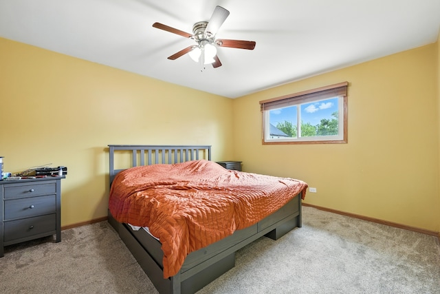 5721 W 88th Pl, Oak Lawn, IL 60453 - bedroom with light colored carpet and ceiling fan