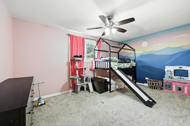 5721 W 88th Pl, Oak Lawn, IL 60453 - bedroom with carpet flooring and a ceiling fan