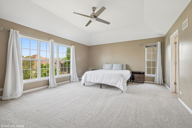 1755 Goldsboro Ln, Crystal Lake, IL 60014 - bedroom with carpet, ceiling fan, and lofted ceiling