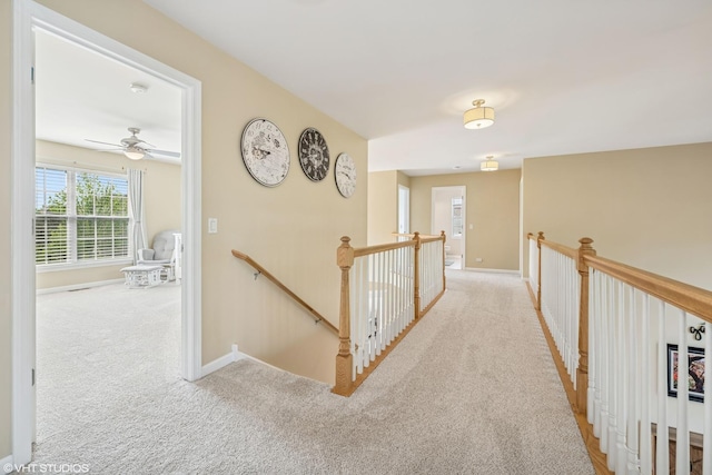 1755 Goldsboro Ln, Crystal Lake, IL 60014 - hallway with an upstairs landing and carpet