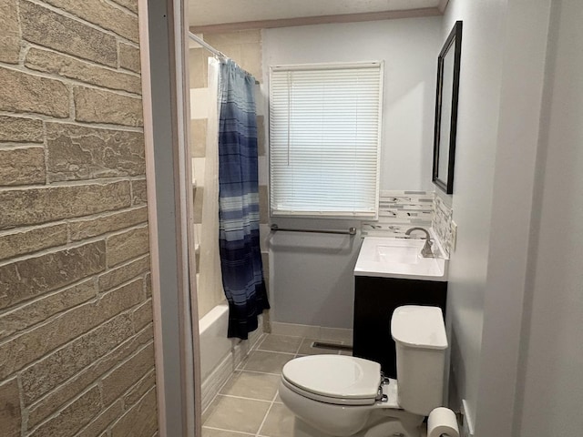 11071 E Fisher Rd, Rochelle, IL 60168 - bathroom with vanity, tile patterned flooring, and shower / bath combination with curtain