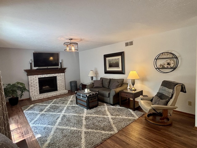 120 Colebrook Pl, Rockton, IL 61072 - living room with wood finished floors and a fireplace