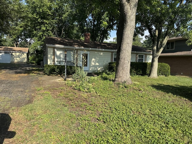 6006 Pershing Ave, Downers Grove, IL 60516 - single story home with a chimney and a front lawn