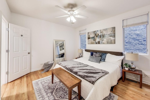 2145 W Crystal St Unit 1, Chicago, IL 60622 - bedroom featuring light wood-style flooring and ceiling fan