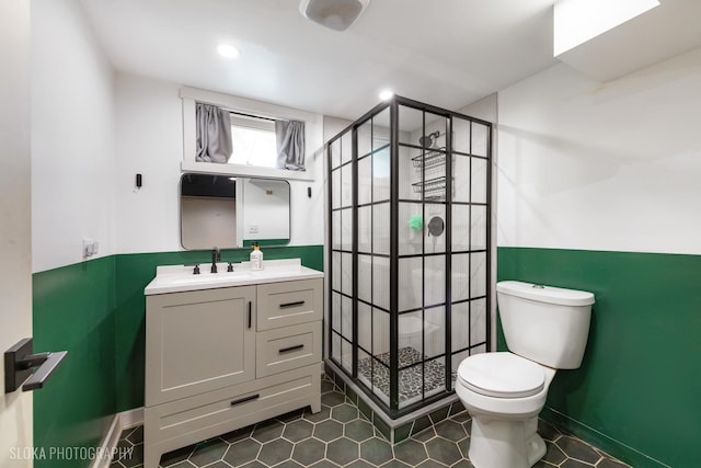 531 Rockland Rd, Crystal Lake, IL 60014 - bathroom featuring a stall shower, vanity, and tile patterned flooring