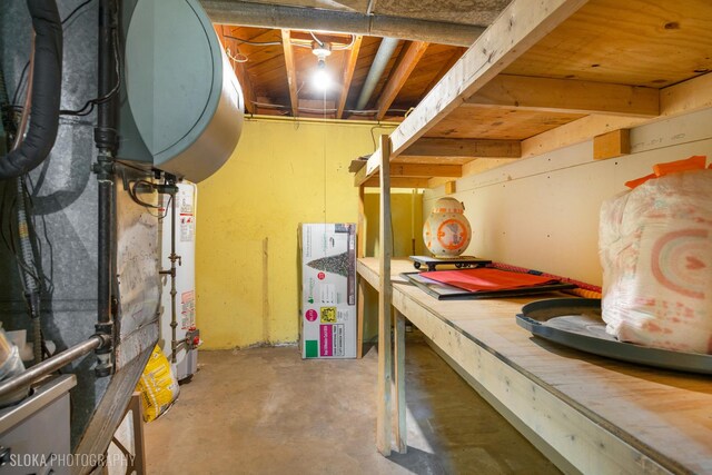 531 Rockland Rd, Crystal Lake, IL 60014 - unfinished basement with water heater