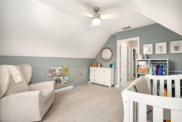 3316 N Leavitt St Unit 2, Chicago, IL 60618 - carpeted bedroom featuring lofted ceiling and ceiling fan