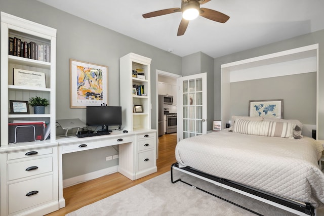 3316 N Leavitt St Unit 2, Chicago, IL 60618 - bedroom featuring light wood finished floors, an office area, and ceiling fan