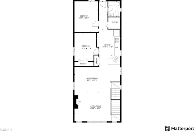 3316 N Leavitt St Unit 2, Chicago, IL 60618 - view of property floor plan