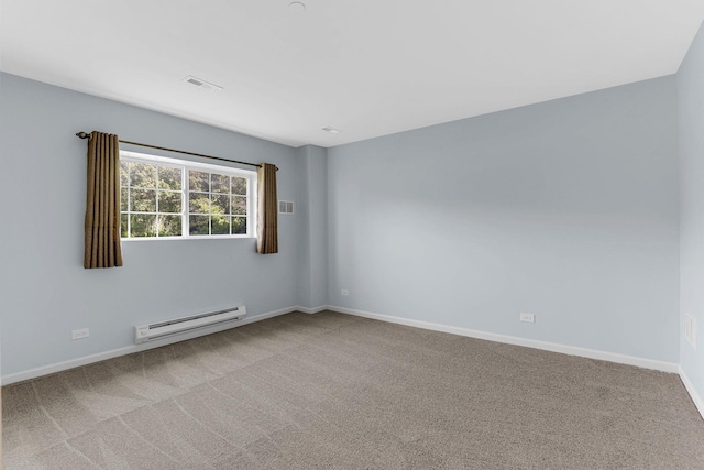 406 Prairie Ct, Morton Grove, IL 60053 - carpeted empty room featuring baseboard heating and baseboards