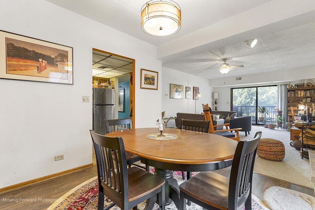 1502 Woodbridge Rd Unit 2H, Joliet, IL 60436 - dining space featuring ceiling fan and wood finished floors