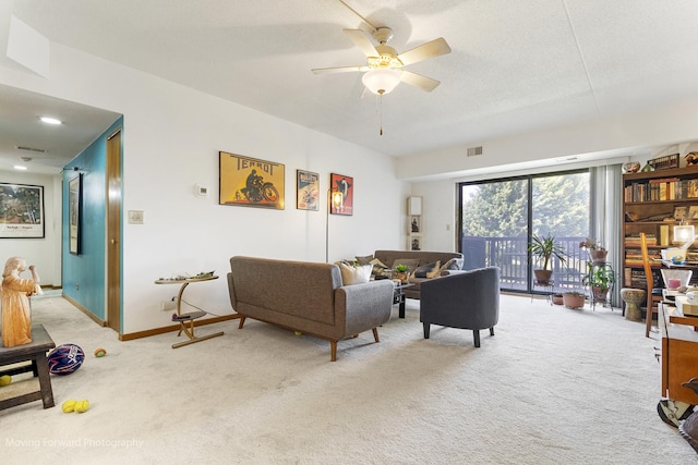 1502 Woodbridge Rd Unit 2H, Joliet, IL 60436 - living area with light colored carpet and a ceiling fan