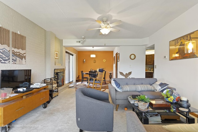 1502 Woodbridge Rd Unit 2H, Joliet, IL 60436 - carpeted living area with ceiling fan